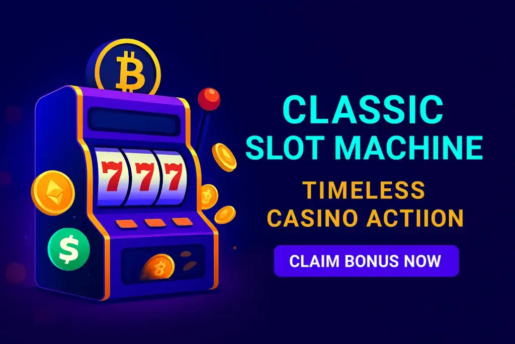 Classic slot machine game for crypto gambling sites in 2025 with BTC and USDT